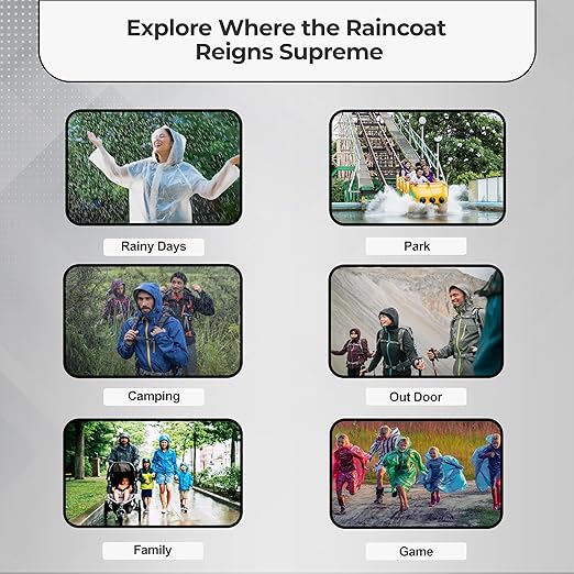 Robustt Unisex Raincoat With Hood - Transparent (Pack of 1) | Waterproof Rain Poncho | EVA Material | Reusable | Lightweight | Fashionable | Universal Size | Raincoat for Men and Women