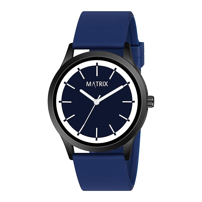 Matrix Minimalist Dual Colour Dial with Softest Silicone Strap Analog Wrist Watch for Men & Boys