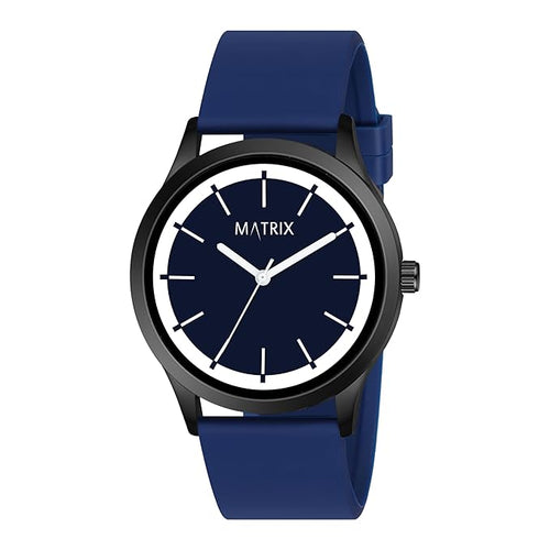 Matrix Minimalist Dual Colour Dial with Softest Silicone Strap Analog Wrist Watch for Men & Boys