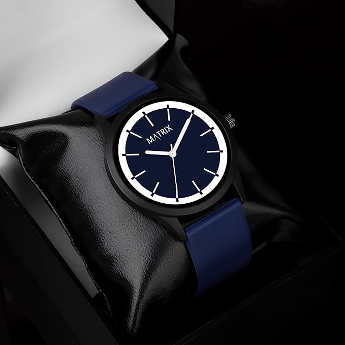 Matrix Minimalist Dual Colour Dial with Softest Silicone Strap Analog Wrist Watch for Men & Boys