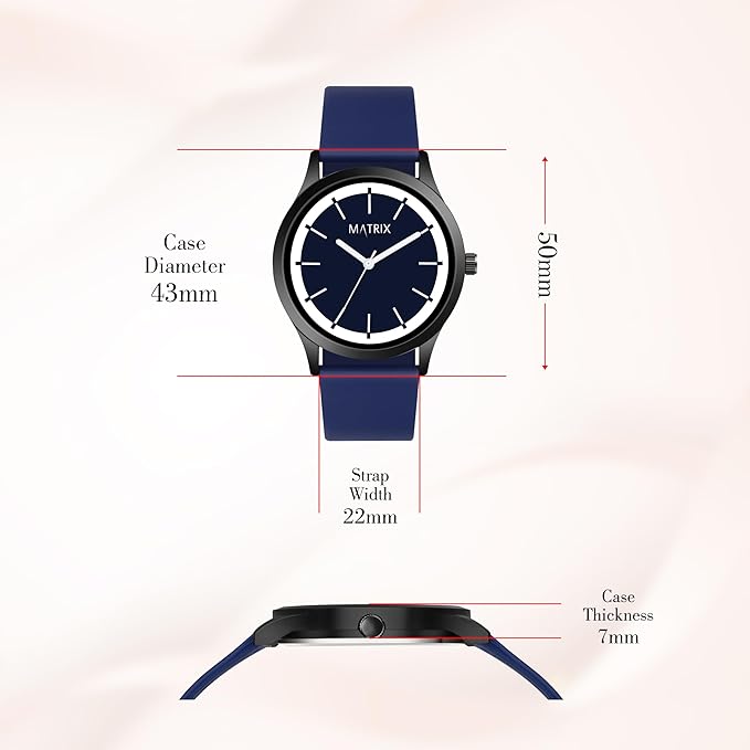 Matrix Minimalist Dual Colour Dial with Softest Silicone Strap Analog Wrist Watch for Men & Boys